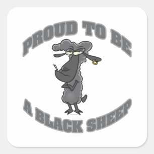 proud to be a black sheep square sticker