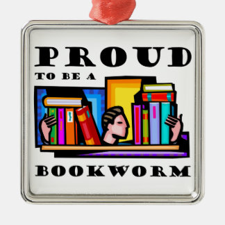 Proud to be a bookworm. Book lover among books Metal Tree Decoration