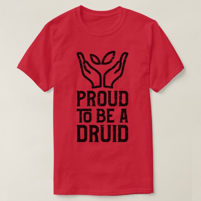 Proud To Be A Druid Black T-Shirt (Design Front)