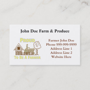 Proud To Be A Farmer Business Card