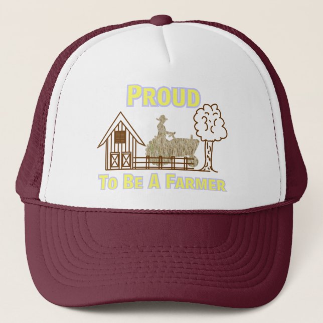Proud To Be A Farmer Hat/Cap Trucker Hat (Front)