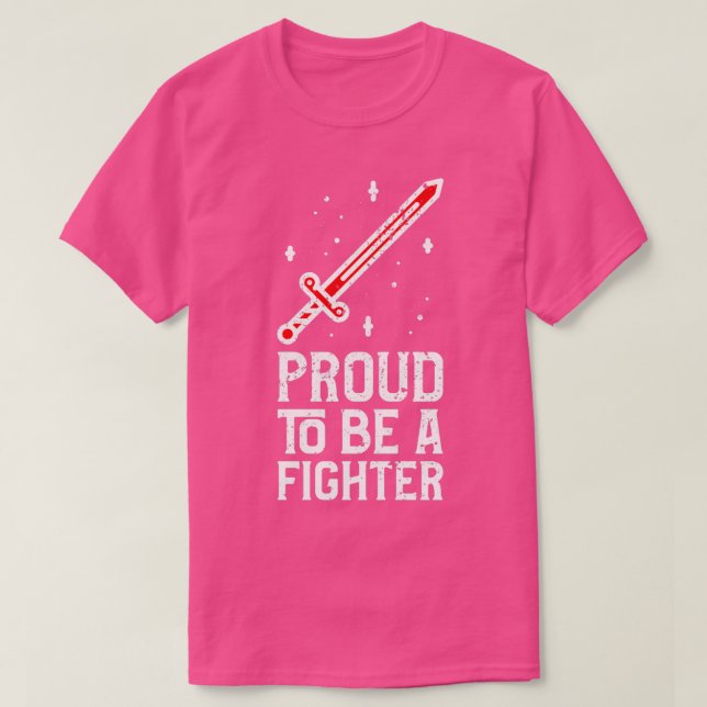 Proud To Be A Fighter Red T-Shirt (Design Front)