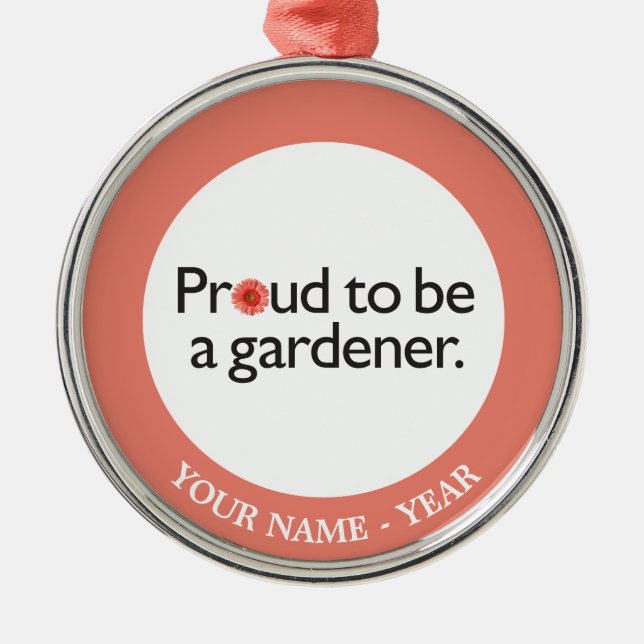 Proud to be a Gardener 2 Metal Tree Decoration (Front)