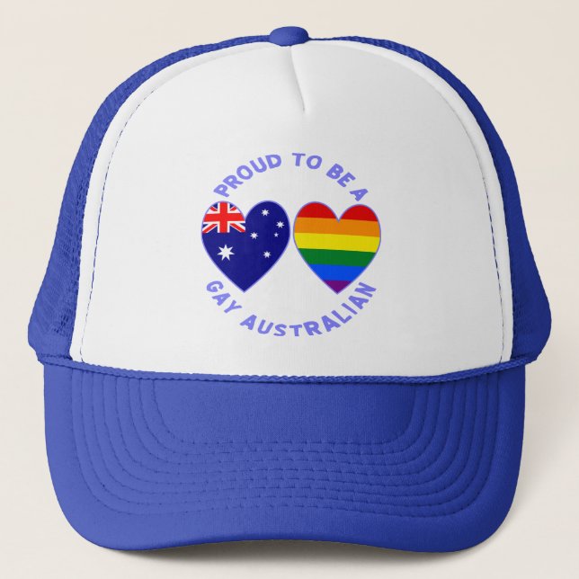 Proud to Be a Gay Australian  Trucker Hat (Front)