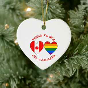 Proud To Be A Gay Canadian. Ceramic Tree Decoration