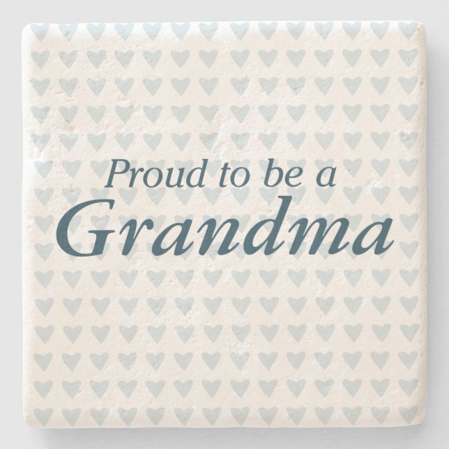 Proud to be a Grandma! Stone Coaster (Front)