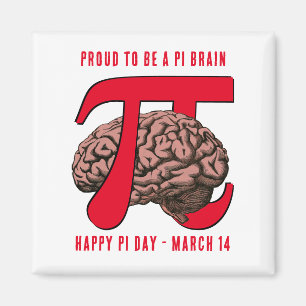 PROUD TO BE A PI BRAIN Pi Day Magnet