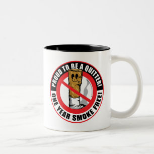 Proud To Be A Quitter 1 Year Two-Tone Coffee Mug