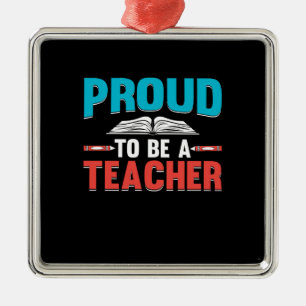 Proud To Be A Teacher Metal Tree Decoration