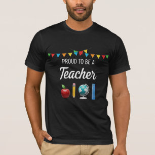 Proud to be a Teacher School Icons Design T-Shirt