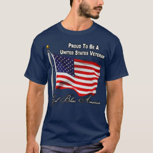 Proud To Be A US Veteran With USA Flag T-Shirt