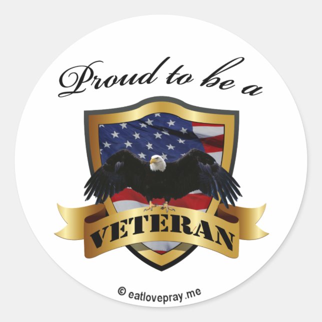 Proud to be a Veteran Classic Round Sticker (Front)