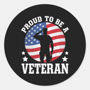 Proud To Be A Veteran Military Service Usa  Classic Round Sticker