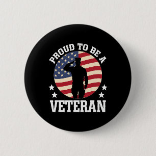 Proud To Be A Veteran Usa Soldiers Military Patrio 6 Cm Round Badge
