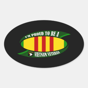 Proud to be a Vietnam Vet Oval Sticker