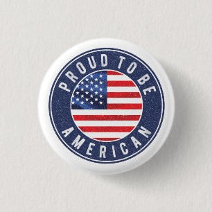 Proud to be american Flag  T-Shirt Trucker Hat 3 Cm Round Badge