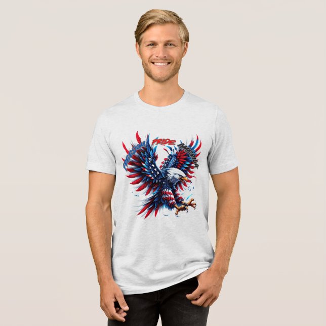 Proud to Be American” T-shirt. Tri-Blend Shirt (Front Full)