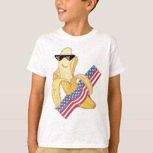 Proud to be an American 4th of July Banana Meme  T-Shirt