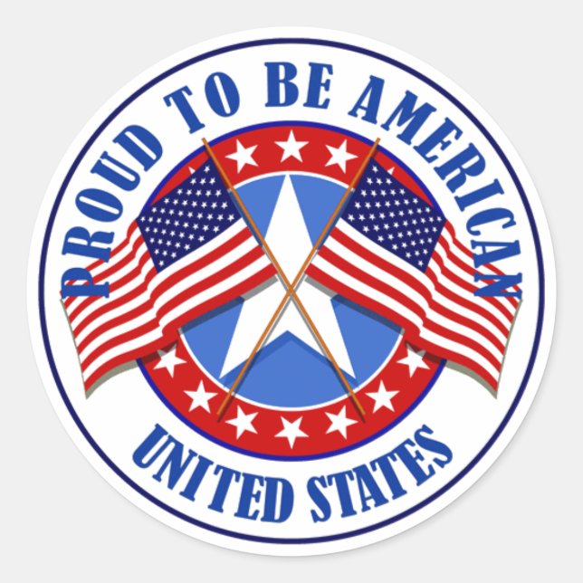 Proud To Be An American Classic Round Sticker (Front)