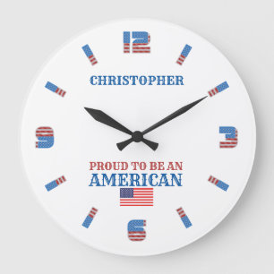 Proud To Be An American Large Clock