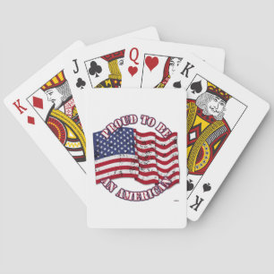 Proud To Be An American With USA Flag distressed Playing Cards