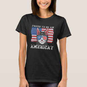 Proud To Be An Americat For Patriotic Cat T-Shirt