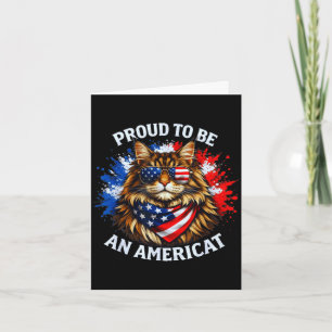Proud to be an americat maine coon patriotic usa card