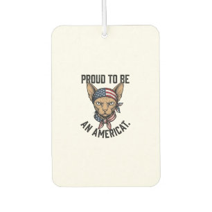 Proud To Be An Americat Patriotic Cat Shirt_1 Car Air Freshener