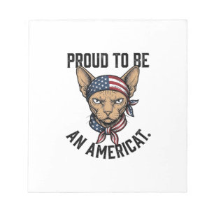 Proud To Be An Americat Patriotic Cat Shirt_1 Notepad