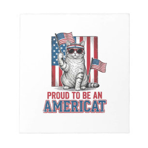 Proud To Be An Americat Patriotic Cat Shirt_1 Notepad