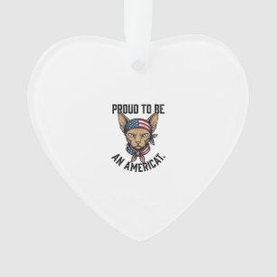 Proud To Be An Americat Patriotic Cat Shirt_1 Ornament
