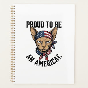 Proud To Be An Americat Patriotic Cat Shirt_1 Planner