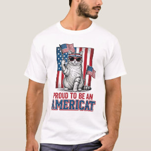 Proud To Be An Americat Patriotic Cat Shirt_1 T-Shirt