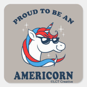 Proud To Be An Americorn Square Sticker