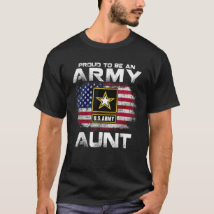 Proud To Be An Army Aunt With American Flag Gift V T-Shirt