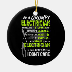 Proud to be an Electrician Ceramic Tree Decoration