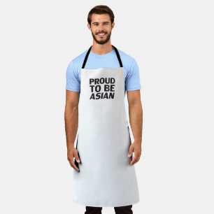 Proud to be Asian, black white Apron