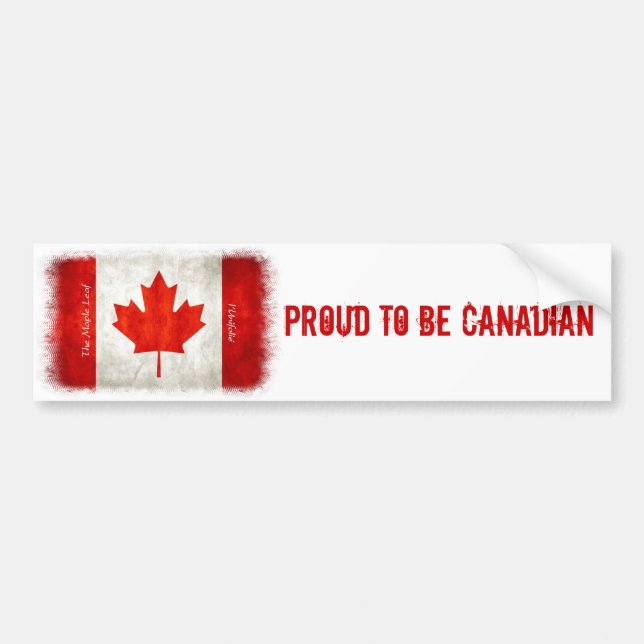 Proud to be Canadian - Flag Bumper Sticker (Front)