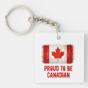 Proud to be Canadian Flag  Key Ring