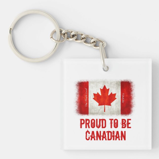 Proud to be Canadian Flag  Key Ring (Front)