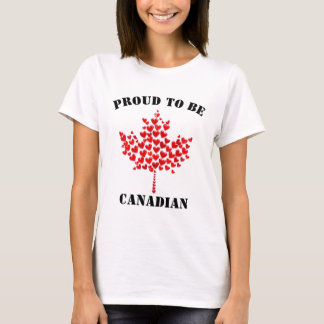 Proud to be Canadian Heart Maple leaf T-shirt