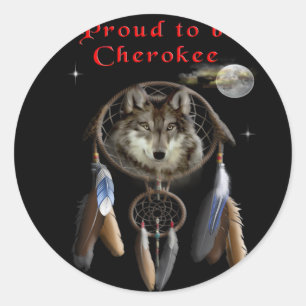 proud to be cherokee classic round sticker