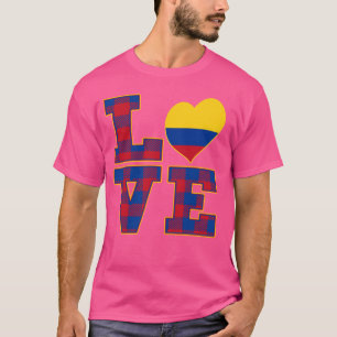 Proud To Be Colombian I Love Colombia Flag Heart G T-Shirt