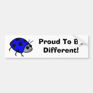 Proud To Be Different Blue Ladybug Bumper Sticker
