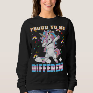 Proud To Be Different Dabbing Unicorn Transgender Sweatshirt