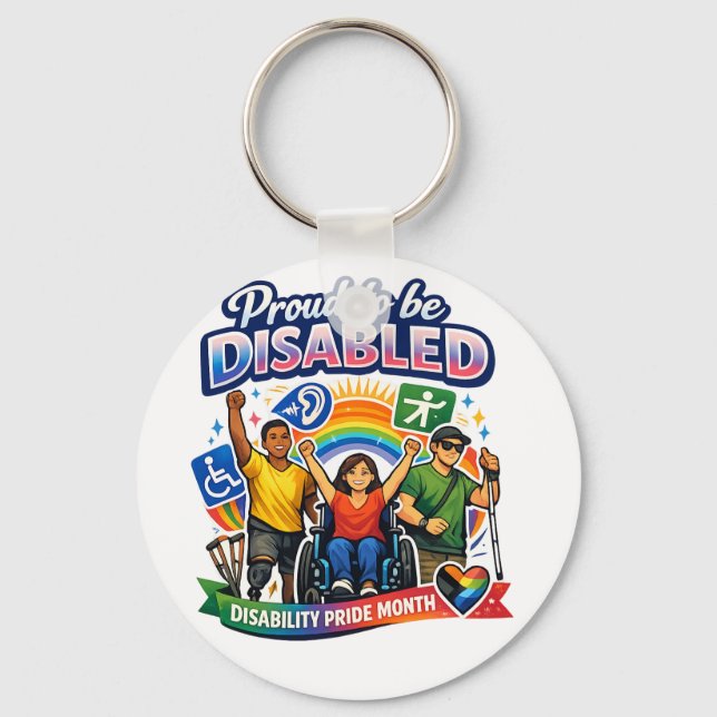 Proud to Be Disabled Key Ring (Front)