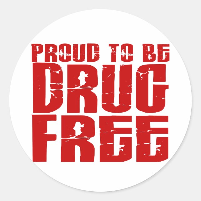Proud To Be Drug Free 2 Classic Round Sticker (Front)