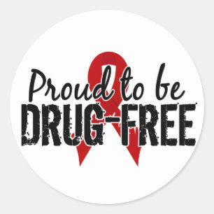 Proud To Be Drug Free Classic Round Sticker