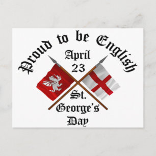 Proud-To-Be-English Saint Georges Day. Postcard