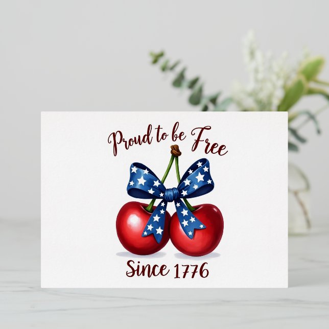 Proud to Be Free Cherry Invite (Standing Front)